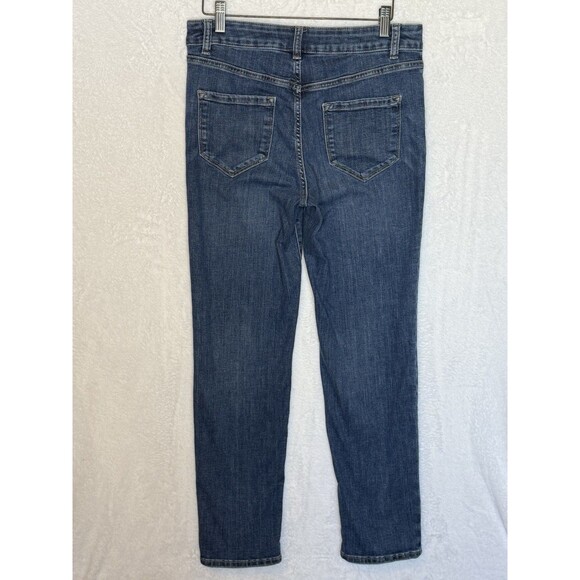 Liz Claiborne Girlfriend Jeans Straight Leg Mid Rise Women Size 4 Blue Denim - Picture 6 of 14